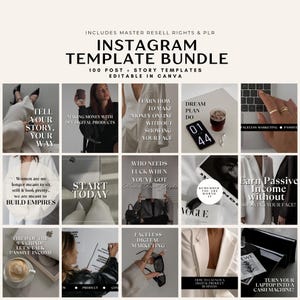 MRR PLR Instagram Templates, Faceless Marketing Social Media, Editable Canva Template, Instagram Stories, Instagram Posts, Digital Product