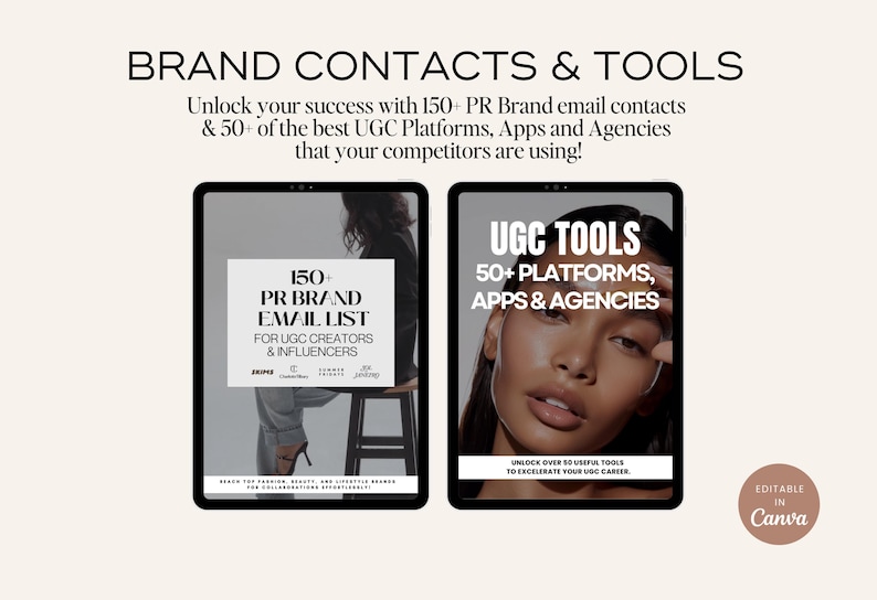 UGC Creator Starter Kit: Canva Portfolio Templates, Brand Email List ...