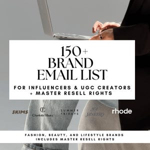 150+ Marken-E-Mail-Liste: UGC Macher & Influencer (Digitaler Download)
