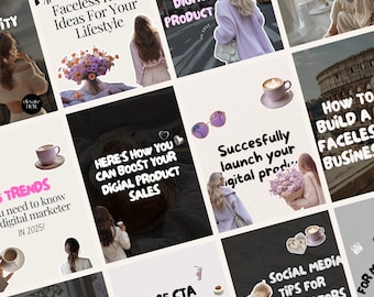 Instagram Carousel Templates, Canva Instagram Templates Bundle with Master Resell Rights, Social Media Templates, Modern Templates (MRR PLR)