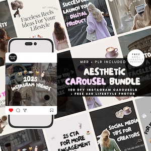 Instagram Canva Template Bundle mit Master Resell Right Done-For-You Social Media Template Bundl, Canva Social Media Template MMR PLR