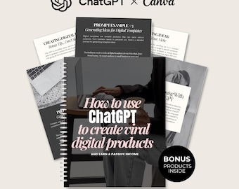 ChatGPT Guide — Sell Digital Products with Ai, Passive Income MRR PLR, AI Ebook Done for You, Canva Template, Instant Download