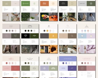 Modello di brand board modificabile, Kit di branding aziendale Canva (MRR)