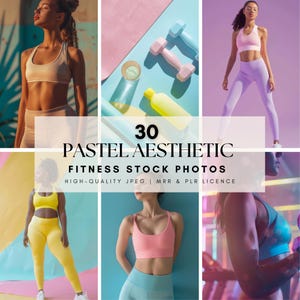 Aesthetic Pastel Fitness Stock Images Yoga Pilates Stock Images Fitness Stock Photos Wellness Lifestyle Gym Workout Neon Stock Photo MRR