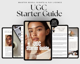 Guía de inicio para creadores de contenido UGC: Plantillas de portafolio y presentación de marca (Descarga digital MRR)