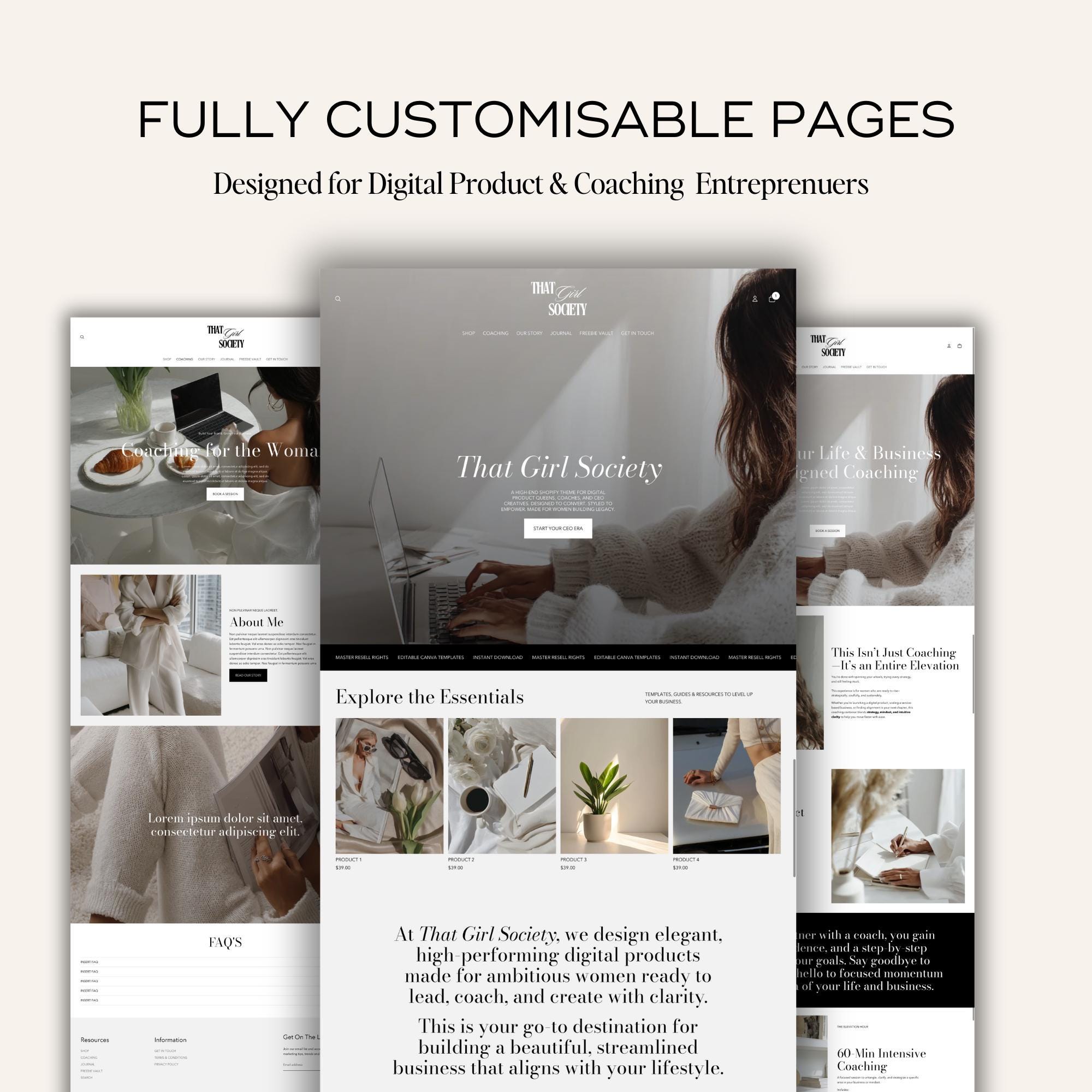 Luxury Shopify Theme for Digital Products and Coaches | Shopify Website ...