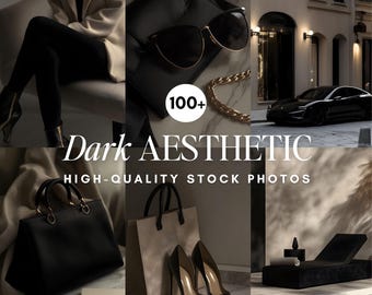 Dark Moody Stock Photos, Faceless Luxury Branding, Dark Luxury Aesthetic, Social Media MRR PLR
