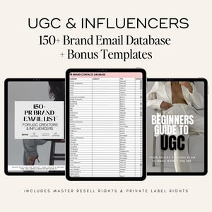 UGC Brand Email List: 150+ PR Contacts & Pitch Templates (Digital Download)