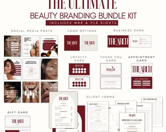 Beauty Salon Branding Kit Canva Templates | Brow Lash Business MRR (Digital Download)