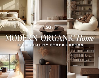 Neutral Interior Images | Modern Organic Home Interior Stock Photos| Lifestyle Aesthetic Photos, Real Estate Modern Minimalist (MRR PLR)
