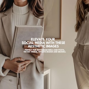 Boss Babe Aesthetic Businesswoman Holding Laptop – A neutral-toned close-up of a woman in a cream sweater holding a MacBook, representing success and entrepreneurship.