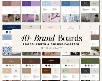 Branding Board Template Bundle, DIY Branding Kit, Business Branding, DIY Logo Designs, Editable in Canva, Mood Boards for Businesses MRR