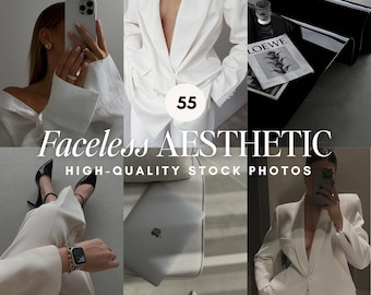 Faceless Aesthetic Stock Photos | Minimal Luxury Woman Boss | PLR MRR Stock Images for Social Media & Branding