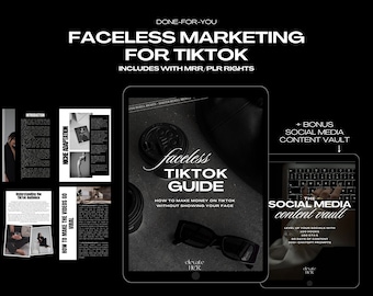 Faceless TikTok Marketing Guide: MRR/PLR Ebook + Content Vault