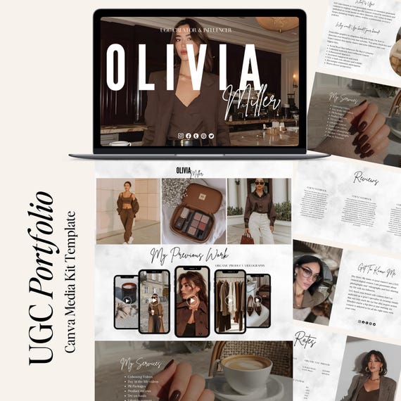 UGC Portfolio Template | Beginner Media Kit Canva (Digital Download)