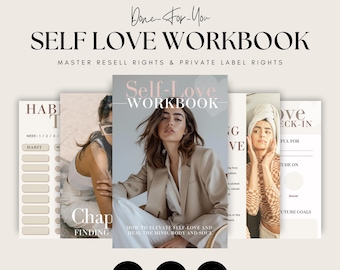 Self Love Workbook: Canva Editable, PLR & MRR, Self-Care Planner (Digital Download)