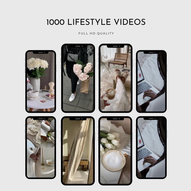 Instant Download lifestyle Video Bundle – Save time and enhance your social media presence with thousands of professionally curated, faceless video reels.