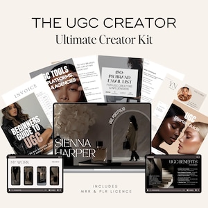 UGC Creator Starter Kit: Canva Portfolio Templates, Brand Email List | Done For You Ugc Templates | Influencer | Instant Download MRR PLR
