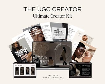 UGC Creator Starter Kit: Canva Portfolio Templates, Brand Email List | Done For You Ugc Templates | Influencer | Instant Download MRR PLR
