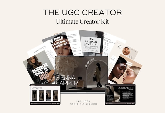 UGC Creator Starter Kit: Canva Portfolio Templates, Brand Email List | Done For You Ugc Templates | Influencer | Instant Download MRR PLR