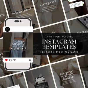 Instagram Templates Canva, Faceless Instagram Templates, Social Media Templates, Aesthetic Instagram, Minimalist Instagram Templates MRR PLR