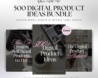 500 Digital Product Ideas Guide: Master Resell Rights & Canva Templates (PDF Download)