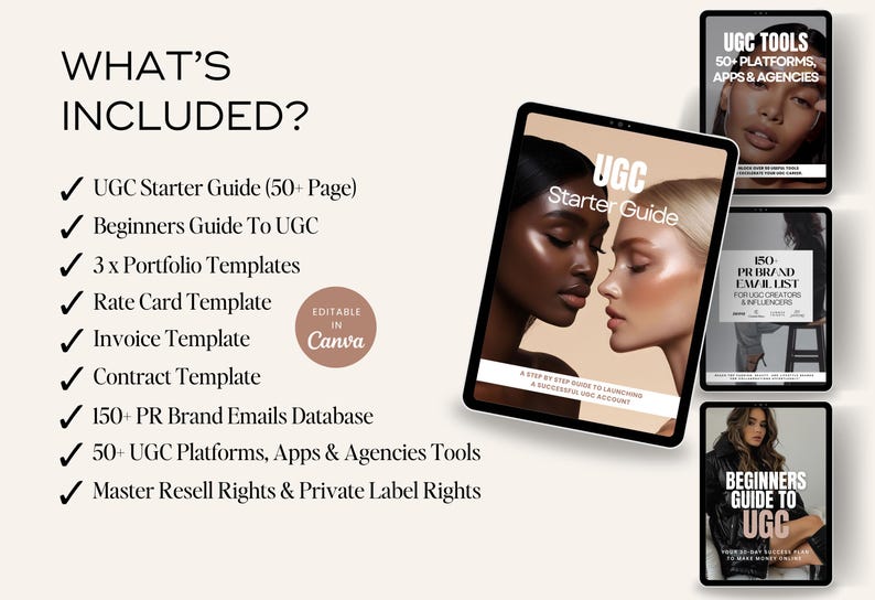 UGC Creator Starter Kit: Canva Portfolio Templates, Brand Email List ...