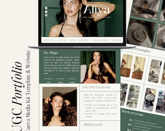 UGC Portfolio Template | Beginner Media Kit Canva | Content Creator Media Kit, UGC Portfolio Canva Website Template (Digital Download)