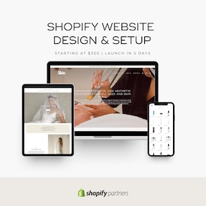 Shopify webbdesign, anpassad Shopify-butik för skönhet, hår, coaching, hudvård bild 1