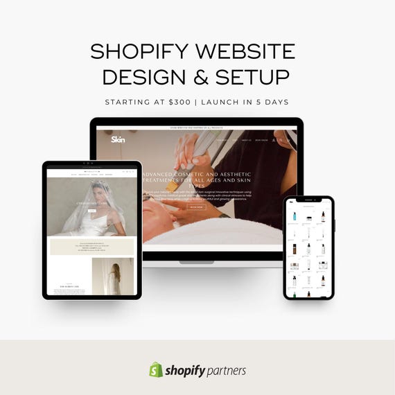 Shopify Website Design, Custom Shopify Store Setup for Beauty, Hair, Coaching, Skincare