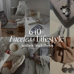 Photos de style de vie sans visage, 640 images esthétiques, banque de contenu pour Instagram Reels, MRR PLR