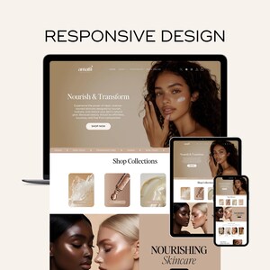 Elegant Shopify store template with customizable homepage sections, designed for creators looking for a done-for-you website setup.