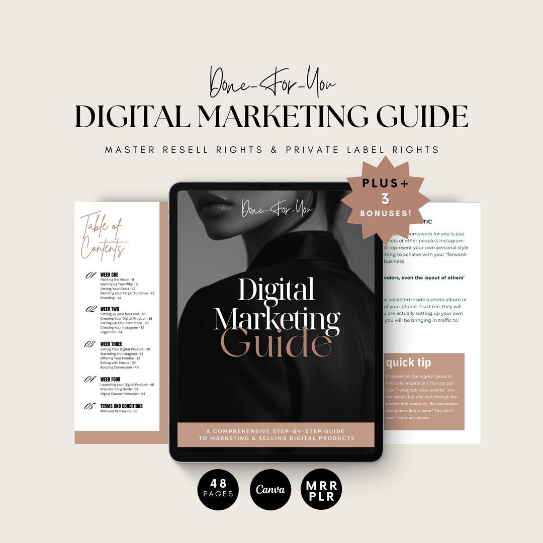 Digital Marketing Guide MRR — Master Resell Rights PLR, Done for You ...