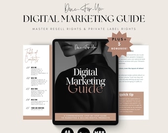 Digital Marketing Guide MRR — Master Resell Rights PLR, Done for You Passive Income, Canva Template, Online Business Guide, Instant Download