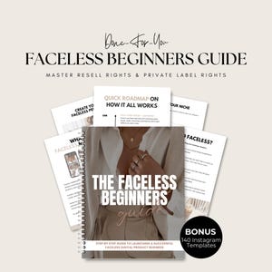 Faceless Marketing Guide, Done for You with Master Resell Rights MRR, Private Label Rights PLR, Faceless Digital Marketing Lead Magnet DFY