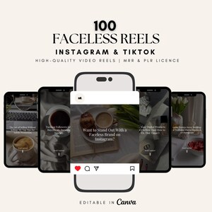 100 Faceless Reels Bundle Videos Faceless Reels Faceless Marketing Faceless Video Aesthetic ReelsDigital Marketing Reels MRR PLR DFY Reels