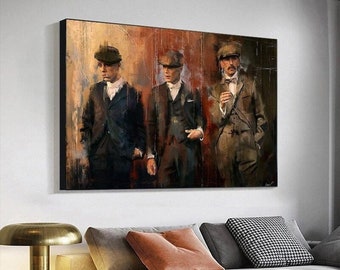 Luxury Modern Wall Decor Peaky Blinders Graffiti Art Canvas Painting for Art Lovers