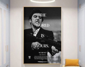 The World is Yours Scarface Poster Drucke Leinwand Kunst für Wohnzimmer Dekor Luxus