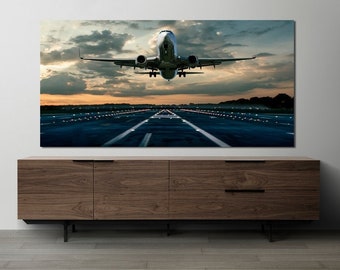 Airplane Wall Art Taking Off Canvas Aviation Canvas Take off Canvas Wall Art Airport Canvas Aviate Aircraft Canvas Pilot Gift Idea