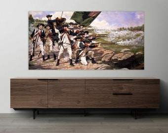 Der Unabhängigkeitskrieg Wandkunst Kriegswanddekor, bunte riesige Leinwand Kunst Schlacht Wandkunst Originalkunst auf Leinwand Kriegsmalerei auf Leinwand