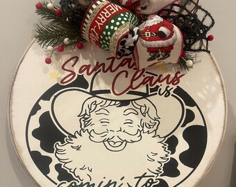 Santa Claus is coming to town wooden sign