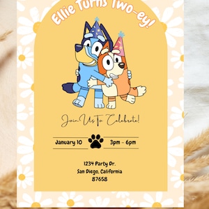 Convite de aniversário Bluey