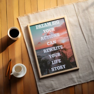 Motivational Poster Positive Wall Art Minimalist Design Inspiring Quote Inspiring Poster Motivational Gift Idea Cool Wall Art For Home Decor