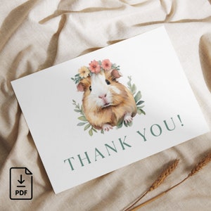 Meerschweinchen Danke Karte Digital Download