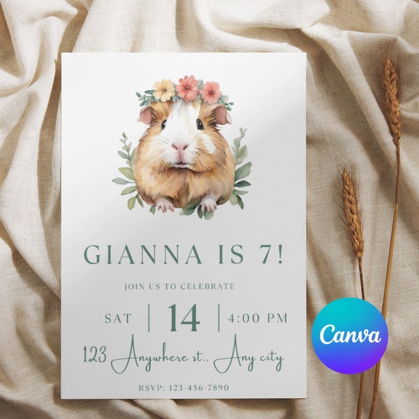 Guinea Pig Invitation Template