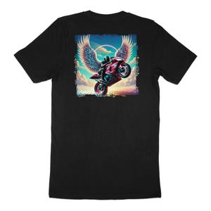 Motorcycle with wings clip art, shirt, memorial shirt, street biker, stunner for ever, wheelie crochet rocket, stunner