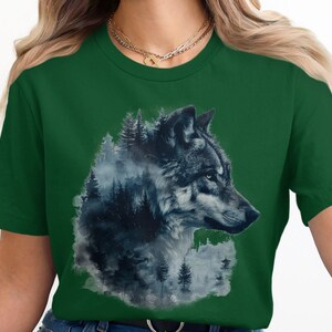 Wolf Shirt, Wolf Lover Shirt, Wolf Moon Shirt, Wolf Mountains Shirt, Camper Shirt, Wolf Camping Shirt, Wolf Nature Shirt, Nature Camping