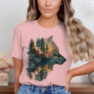 Wolf Shirt, Wolf Lover Shirt, Wolf Moon Shirt, Wolf Mountains Shirt, Camper Shirt, Wolf Camping Shirt, Wolf Nature Shirt, Nature Camping