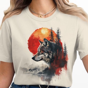 Vintage Wolf 90s Graphic Shirt, Wolf Lovers Retro Tee, 2000s Nature Moon Shirt, Nostalgia Unisex Oversize Tee, Cute Wolf Gift, Black Shirt