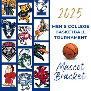 Mascot Bracket for Men's College Basketball Tournament 2025 Printable ...